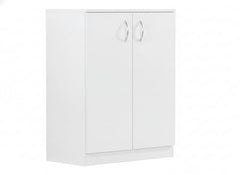 DeckUp Apollo Engineered Wood 2-Door Wooden Shoe Rack (White, Matte Finish)