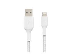 Belkin Apple Certified Lightning to USB A and Sync Tough Braided Cable for iPhone, iPad, Air Pods, 3.3 feet (1 meters) – White