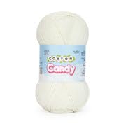 Ganga Acrowools Cotton Candy Yarn – Soft Premium Cotton Blend Wool for Knitting & Crochet | Lightweight, Smooth Texture, Pastel Shades, 100gm Ball (CCY006 -White)