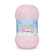 Ganga Acrowools Cotton Candy Yarn – Soft Premium Cotton Blend Wool for Knitting & Crochet | Lightweight, Smooth Texture, Pastel Shades, 100gm Ball (CCY006 -White)