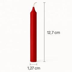True Decor Wax 5" Red Pack Of 20 Chime/Spell/Mombati Unscented Candles || Red Candles For Stamina Good Luck Willpower And Courage || Burn Time 4 Hrs