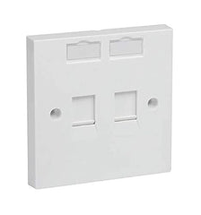 MakWorld Combo 2 RJ45 CAT6E LAN I/O Network Keystone Jack + Gang Box + Dual Port Face Plate (Pack of 1)