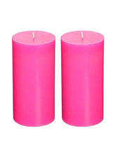 LTYNE™ 100% Pure Paraffin Wax Pillar Candles (2 x 6), Unscented Smokeless Pillar Candles Pack of 2, Burn Time: 25-30 Hours (Light Green)