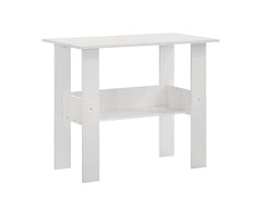 DeckUp Eden Home Engineered Wood Study Table and Office Desk (White, Matte Finish)