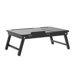 Brown Art Shoppee Laptop Table Adjustable Fold-able Coffee Table with one Drawer and I Ped Stand (Brown)
