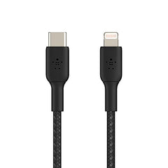 Belkin Apple Certified Braided Lightning to USB-C Charge and Sync Cable, USB Cable, 6.6 Feet / 2M, Black
