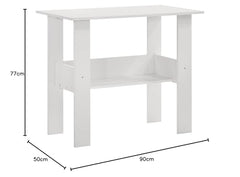 DeckUp Eden Home Engineered Wood Study Table and Office Desk (White, Matte Finish)