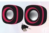 USB Mini Speaker 2.0, Compact Wired Desktop Speakers, Black & Pink | USB Powered, 3.5mm Audio Jack, Plug and Play, Portable Design, PC & Laptop Use