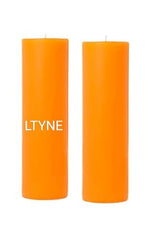 LTYNE™ 100% Pure Paraffin Wax Pillar Candles (2 x 6), Unscented Smokeless Pillar Candles Pack of 2, Burn Time: 25-30 Hours (Light Green)