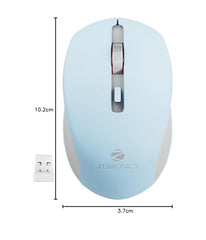 ZEBRONICS Zeb-Jaguar Wireless Mouse, 2.4GHz with USB Nano Receiver, High Precision Optical Tracking, 4 Buttons, Plug & Play, Ambidextrous, for PC/Mac/Laptop (Black+Grey)