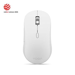 Lenovo Yoga Bluetooth Silent Mouse, 3 Level DPI Adjustment, 36 Month Battery Life, Bluetooth 5.3, 3 Device Paring, Whisper Quiet, Programmable Buttons, Smooth Finish, Luna Grey