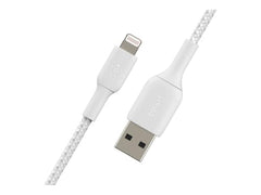 Belkin Apple Certified Lightning to USB A and Sync Tough Braided Cable for iPhone, iPad, Air Pods, 3.3 feet (1 meters) – White