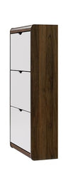 DeckUp Jade Engineered Wood 3-Door Shoe Rack (Walnut & White, Matte Finish)