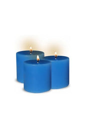 LTYNE Pillar Candle || Size 2 * 2 inch Each || Unscented Pillar Candle || 6 Hours Burning Time || Home Decor || Spa Candle [ Pack of 6 ] (Blue)
