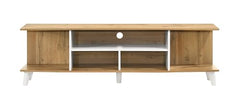 DeckUp Melia Engineered Wood TV Unit (Wotan Oak & White, Matte Finish)
