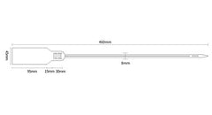 SYGA 10 pieces of big marks Plastic tightening wire sealing safety wire sealed cable wire tie can be labeled(White)
