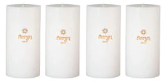 Floryn Decor® Paraffin Wax Pillar Candle (Set of 6, 3 X 6 Inch, White) | Dripless | Smokeless | Unscented | Burning time- 60 hrs | Hand Poured | Christmas Candle