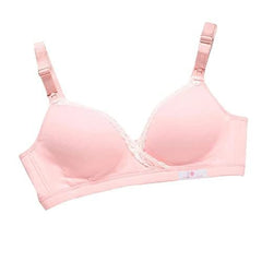 MOMISY Women's Top Open Maternity Nursing Bra Wire Free Lace Cotton Closure Breastfeeding Pregnancy Bra (Pink, 34B)