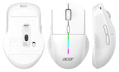 Acer Prism Dual Mode Wireless Mouse I 2.4G + Bluetooth I Silent Click I 3200 DPI (800-1200-2400-3200) I Rechargeable 500mAh I RGB LED I 6 Buttons I Lightweight 87g I Ergonomic Design for Laptop PC Mac