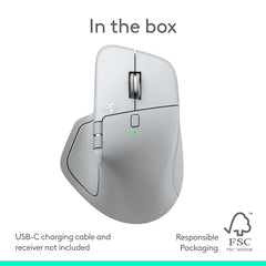 Logitech MX Master 4, Ergonomic Wireless Mouse with Advanced Performance Haptic Feedback, Ultra-Fast Scrolling, USB-C Charging, Bluetooth, Windows, MacOS - Graphite