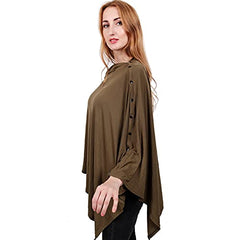 MOMISY Nursing Cover Scarf for Breastfeeding - MultiUse - Nursing Blanket – Poncho Style with Buttons - Stretchy Baby Car Seat Canopy - Elegant Shawl - Made of 100% Modal - Green