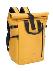 FUR JADEN 22L Vegan Leather Stylish Travel Premium Laptop Backpack for Men & Women | Water-Resistant | Fits Upto 15.6 Inch Laptop | Ideal for Office, College, Work & Travel (Yellow)