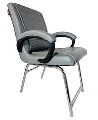 RATISON Special Director Principal Manager Office Visitor with arm Rest with Double Pipe Frame and Cushioned seat Back (2, Black, Double Pipe Frame)
