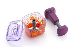MAGIC SPOON Hand Push Chopper 1000ML, Vegetable & Onion Chopper with 4 Stainless Steel Blades, Manual Food Chopper for Garlic, Chilli, Dry Fruits, Nuts Cutter & Salad Preparation for Kitchen, Pista