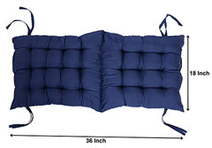Kuber Industries Microfibre Quilted Chair Cushion/Pad | Chair Back Rest Pillow | Size 45 X 47 X 7 CM | Pack of 1 | Blue