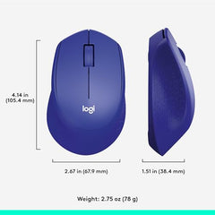 Logitech M331 Silent Plus Wireless Mouse, 2.4GHz with USB Nano Receiver, 1000 DPI Optical Tracking, 3 Buttons, 24 Month Battery Life, PC/Mac/Laptop - Black