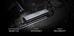 XPG ADATA GAMMIX S70 Blade M.2 NVME 1TB PCIe Gen4x4 2280 Internal Solid State Drive/SSD, Read/Write Speed Up to 7,400/6800 MB/s - (AGAMMIXS70B-1T-CS) Compatible with PC, Laptop and Play Station 5