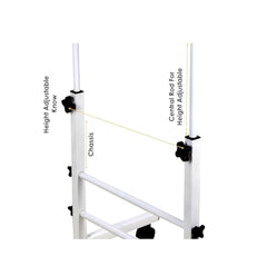 YAJNAS Adjustable Lap Desk with Aluminum Frame, Powder Coated Finish, White, for Study, Work, or Presentations