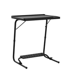 TABLE MAGIC- BADE Multipurpose Laptop Table Mat Finish - Adjustable, Foldable, Portable, Engineered Wood Top with Footrest, Top Size 60 * 45cm (X-Large, Midnight Black)
