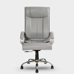 INNOWIN Profit High Back Orthopedic Boss Chair with 3 Year Limited Warranty | Leatherette Office Chair | Ergonomic Executive Chair with Spacious Cushioned Seat | Heavy Duty Metal Base | Grey