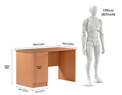 DeckUp Plank Uniti Engineered Wood Study Table and Office Desk (Bavarian Beech, Matte Finish)
