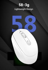 Hammerhead NOVA Bluetooth Rechargeable Lightweight White Mouse with 2.4 GHz and Bluetooth 5.2, 10m Range, 500 mAh Build-in Battery, Silent Clicks, Ergonomic Design, Auto Power Saving