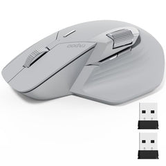 Rapoo MT760L Ergonomic MultiDevice Mouse, Rechargeable, Onboard Memory, Blk