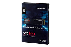 Samsung 990 PRO SSD 2TB PCIe 4.0 M.2 Internal SSD, Seq. Read Speeds Up to 7,450 MB/s for High End Computing, Gaming, Video Editing and Heavy Duty Workstations, MZ-V9P2T0BW