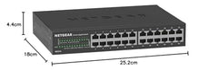 NETGEAR 24-Port Unmanaged Gigabit Ethernet Switch (GS324) - Desktop, Wall or Rack Mount, Quiet Operation