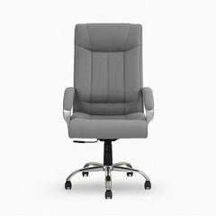 INNOWIN Profit High Back Orthopedic Boss Chair with 3 Year Limited Warranty | Leatherette Office Chair | Ergonomic Executive Chair with Spacious Cushioned Seat | Heavy Duty Metal Base | Grey