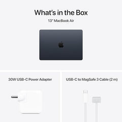 Apple 2026 MacBook Air 13″ Laptop with M5 chip: AI and Apple Intelligence, 34.46 cm (13.6″) Liquid Retina Display, 16GB Unified Memory, 512GB SSD Storage, 12MP Center Stage Camera, Touch ID; Midnight