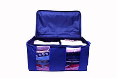 VR ATULIT BY CHOOSY 12 Flap Saree Bag | Clothes Storage Bag for Sarees, Blankets | Large Storage Bag for Clothes with Transparent Zip Covers | Foldable Quilted Bag Organizer with Handle for Wardrobe