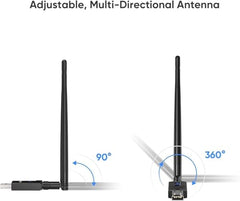 AX900S USB WiFi 6 Adapter Bluetooth 5.3, Compatible with Windows 11/10, Dual Band 2.4G/5Ghz, IEEE 802.11ax/900Mbps, Wireless Network Adapter with 5dBi Antenna (Not Compatible with iOS Linux)