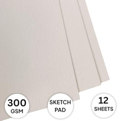Zen Sangam Express your Mind - Square Gouache Glued Watercolor Sketch Paper Pad - 300 Gsm - Cold Pressed - 24 Sheets - Rough Grain Surface - Size (10.5Cm X 10.5Cm) - Gouache Book