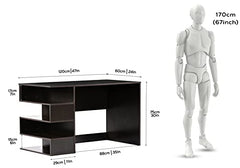 DeckUp Zeus Engineered Wood Study Table and Office Desk (Wotan Oak & White)