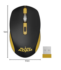 ZEBRONICS Zeb-Jaguar Wireless Mouse, 2.4GHz with USB Nano Receiver, High Precision Optical Tracking, 4 Buttons, Plug & Play, Ambidextrous, for PC/Mac/Laptop (Black+Grey)