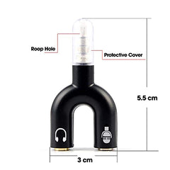 Sounce Audio Jack Headphones with mic, 3.5 mm Jack Splitter 2 Male 1 Female Black (U-Shape)