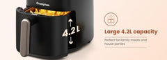 Crompton Ameo Edge 5L Digital Air Fryer, NutriGuard Technology, 10 Preset Menus, Interactive Digital Display, SilentPro Technology, Edge-to-Edge Design,1 Year Warranty (ACGAF-AMEO EDGE 5L)