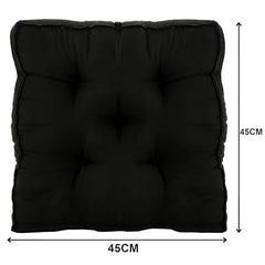 Kuber Industries Pack of 2 Square Chair Pad/Cushion|Quilted Microfiber Fabric & Solid Color|Soft & Comfortable Sitting|Size 45 x 45 x 7 CM (Grey)