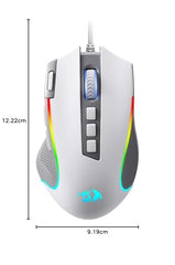 Redragon M612AK PRO RGB Gaming Mouse, 8000 DPI Wired/Wireless Optical Mouse with 9 Programmable Buttons & 7 Backlit Modes, BT & 2.4G Wireless, Software Supports DIY Keybinds Rapid Fire Button